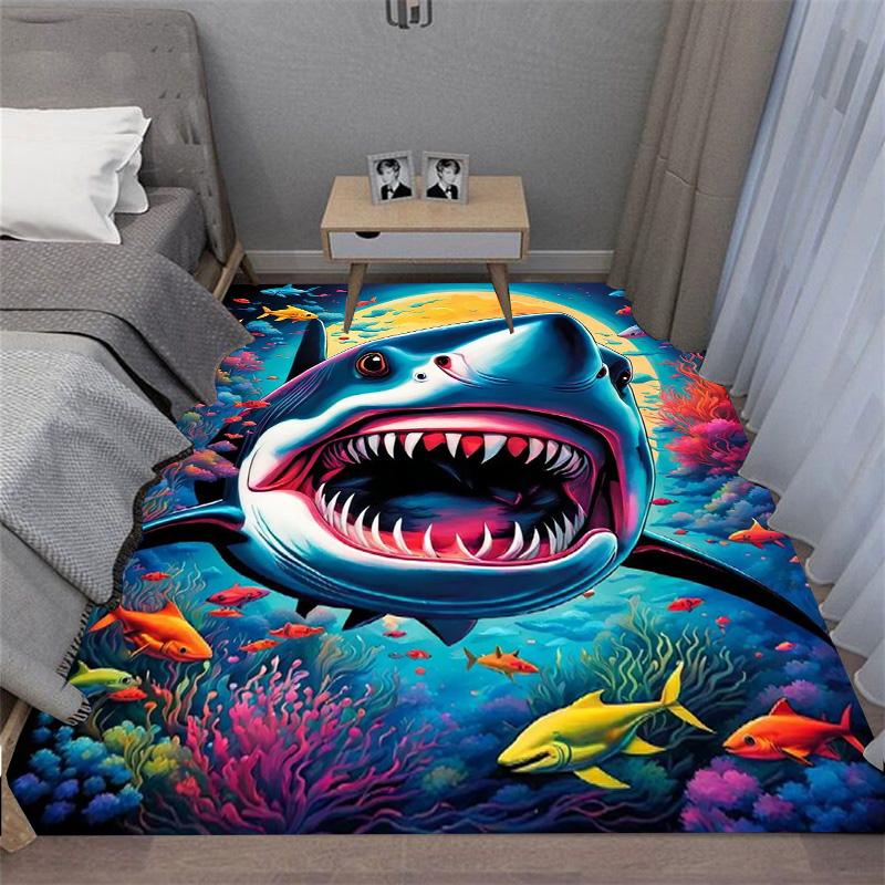 Furchterregender Weißer Hai Weißer Hai Weißer Tod Teppich Bodenmatte Fügt jedem Raum einen großartigen Blickfang hinzu