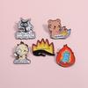 Cartoon Animal Stylish Metal Brooch Eyecatching Flame Design For Modern Wardrobe