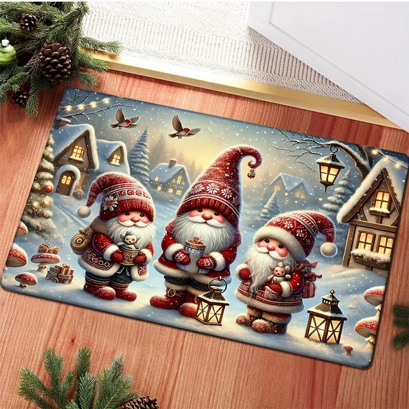 

Merry Christmas Santa Bath Mat, Quick-Dry Non-Slip Machine Washable Rug for Holiday Home Decor 40x60cm