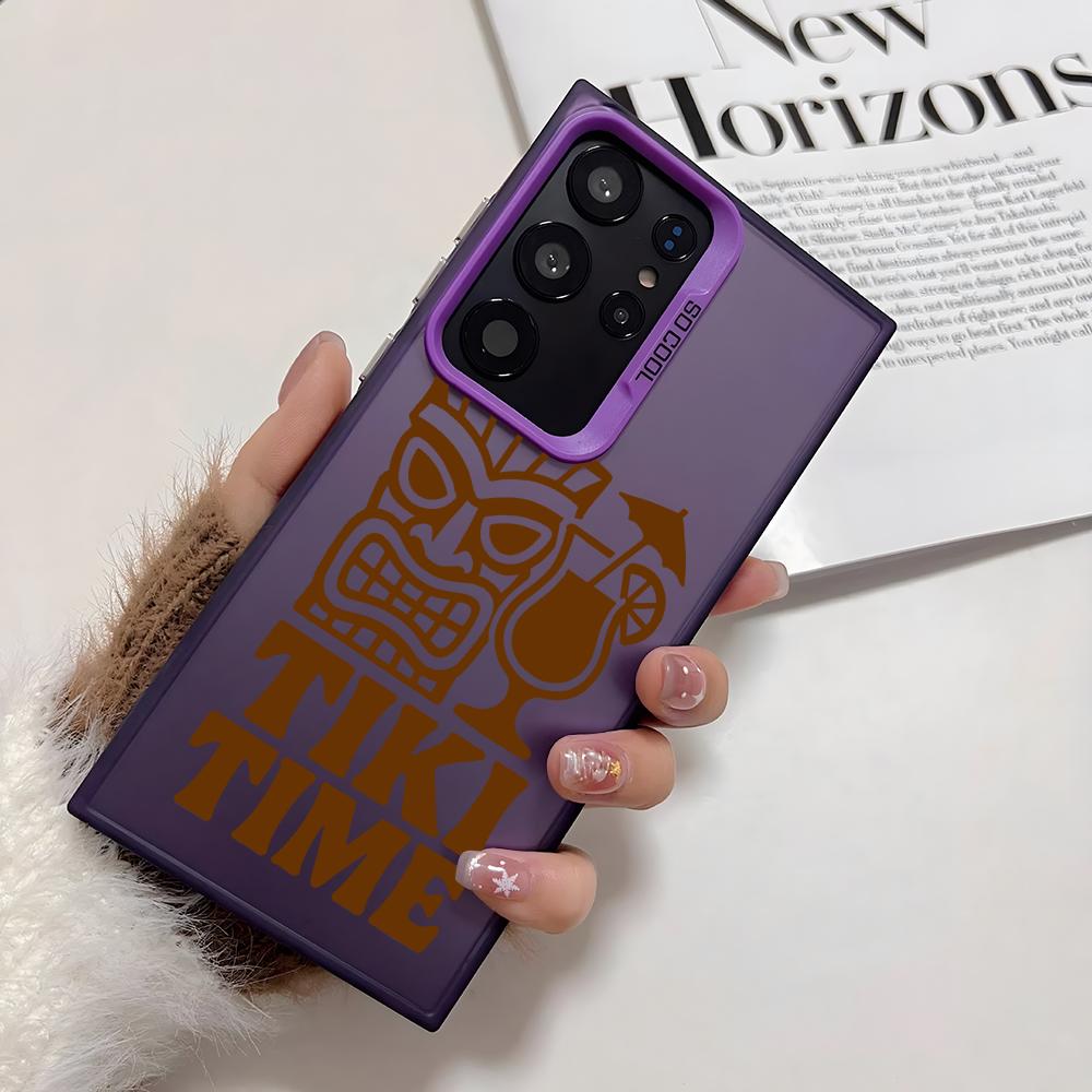 

Tiki Time Phone Case For Samsung Galaxy S25 Edge S24 S23 S22 S21 S20 Ultra Funda Silicone Silver Cover Galaxy S22 Ultra 5G