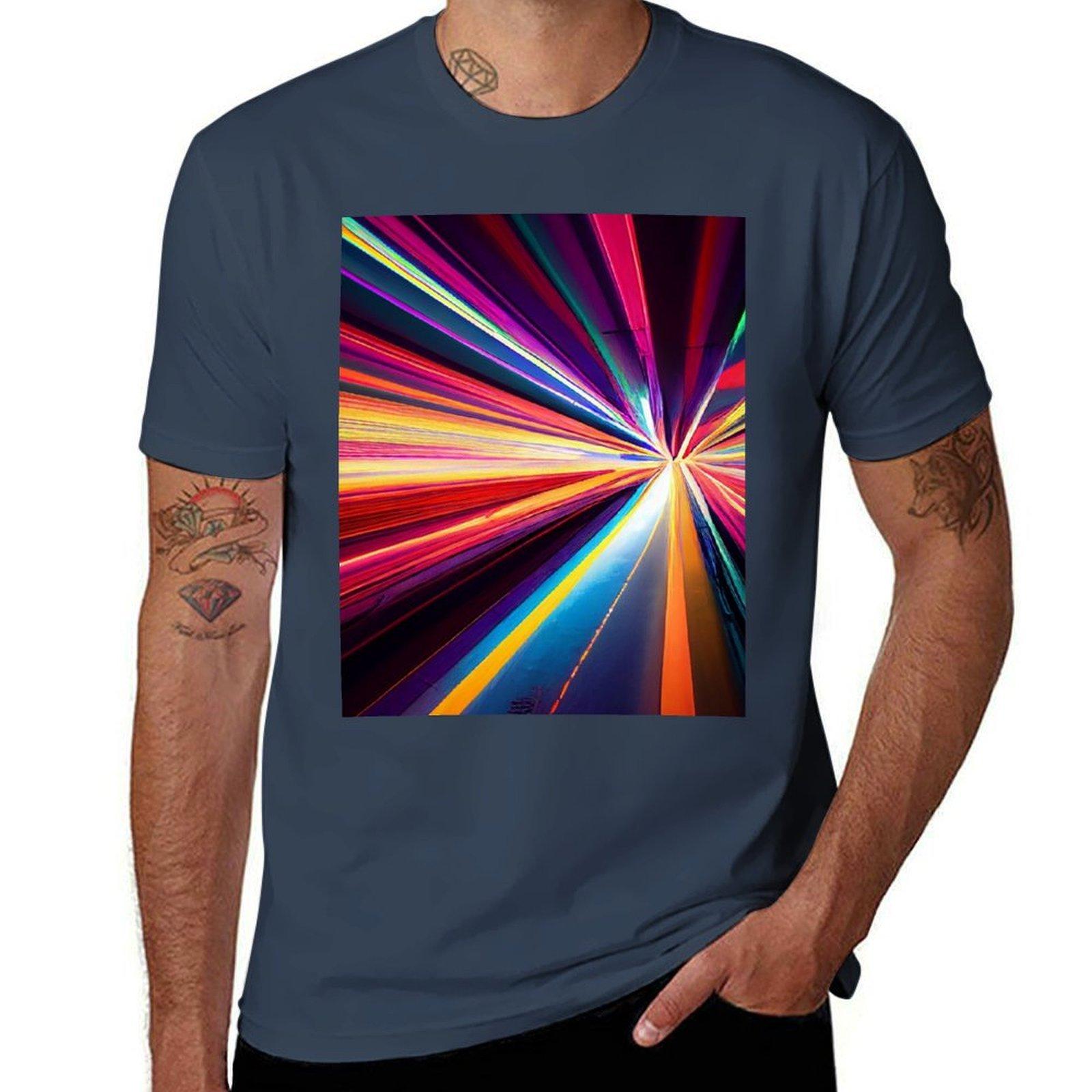 Неоновый Неоновый узор Футболка Всепогодный Повседневный Короткий рукав S