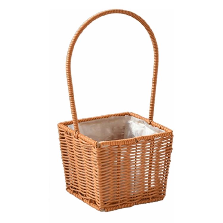 Handwoven Floral Basket Rattan Storage Basket for Picnics and Outdoor Activities