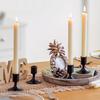 1Pc European Romantic Table Setting Christmas Candle Holder Black and Gold Ornaments