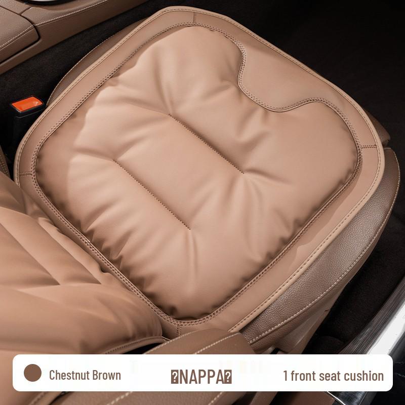 Luxury Nappa Leather Non-Slip Car Seat Cushions for Five-Seater - Thickened Design for Front and Rear Seats