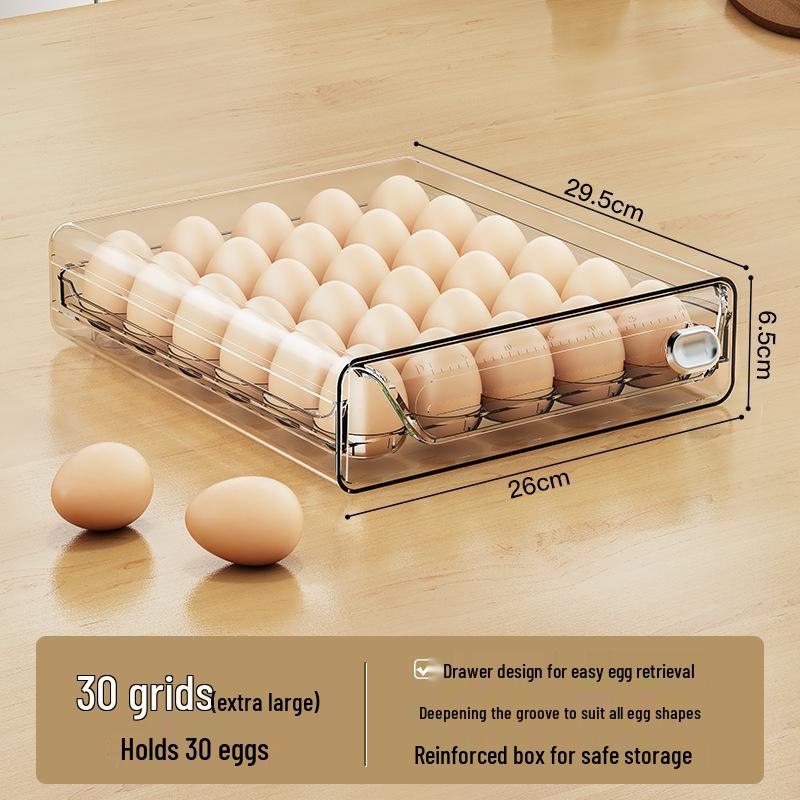 Double-Layer Transparent Egg Storage Drawer for Refrigerators
