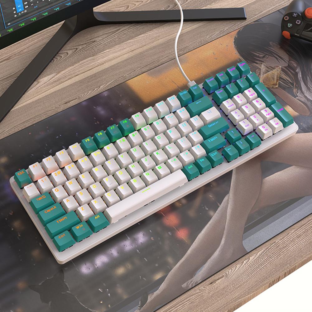 T60 Mechanical Keyboard 100 Keys RGB Backlight Red/Green Switch USB Wired Mechanical Gaming Keyboards Type-C Personalized Keycap