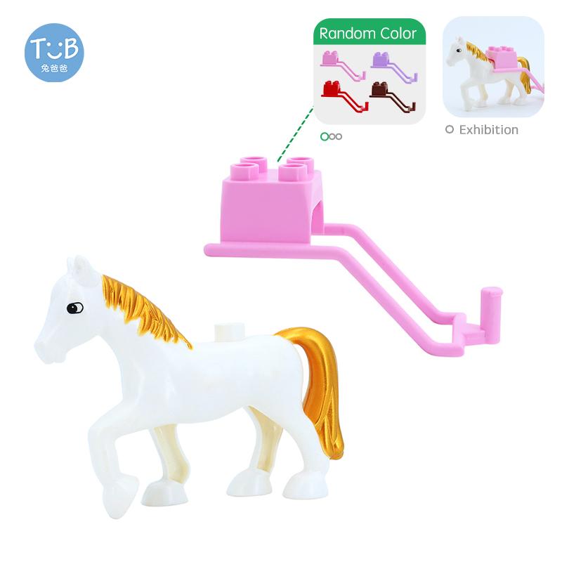 Big Building Blocks Marine Farm Animal Cat Dog Accessories Lion Shark Compatible With Duploed City Education Children Gift Toys