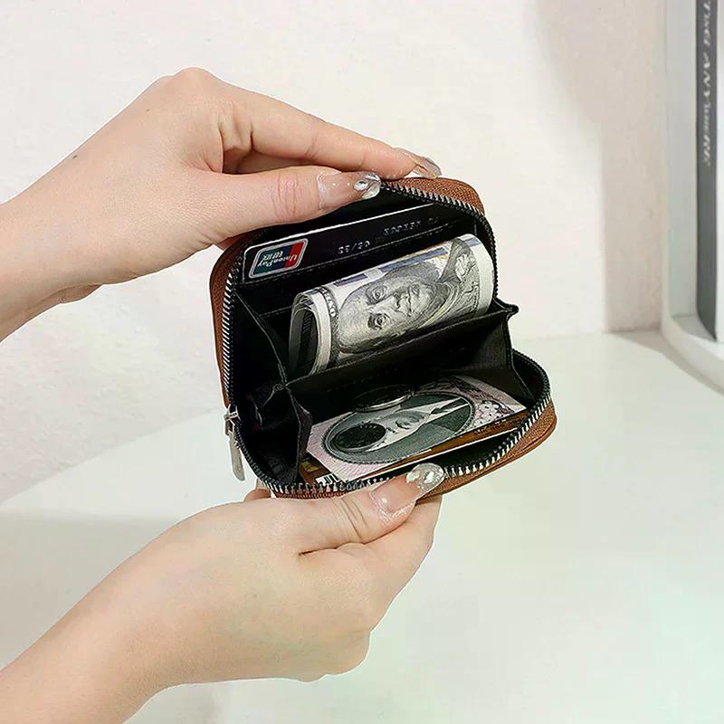 Stylish Design Mini Coin Purse Solid Color Versatile Functio Small Wallet Pleated Style Change Purse Coin Storage 1PC