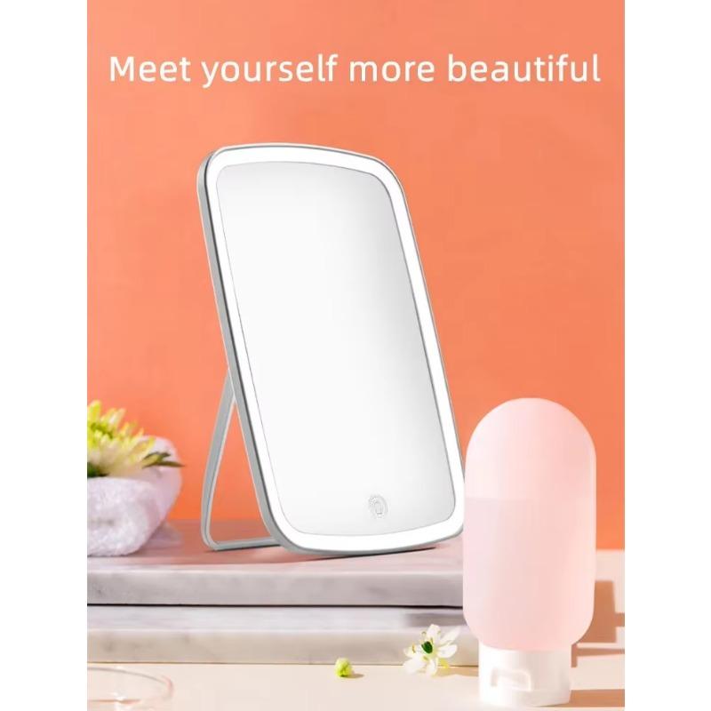 Light Touch Screen Rectangle Make Up Charging Light Beauty Salon Adjustable Brightness Table Portable Desktop Makeup LED Mirror