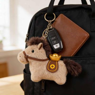 Horse Bag Keys Charm Doll Toy Favor Gift Pendant Stuffed Animal for Handbags Chinese Year