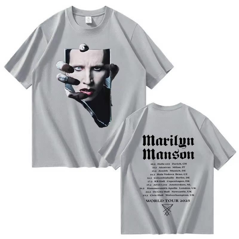 Marilyn Unisexson 2026 Touring Tshirt for Unisexs and Women Clothing Highquality Summer New Printed Pure Cotton Tshirt