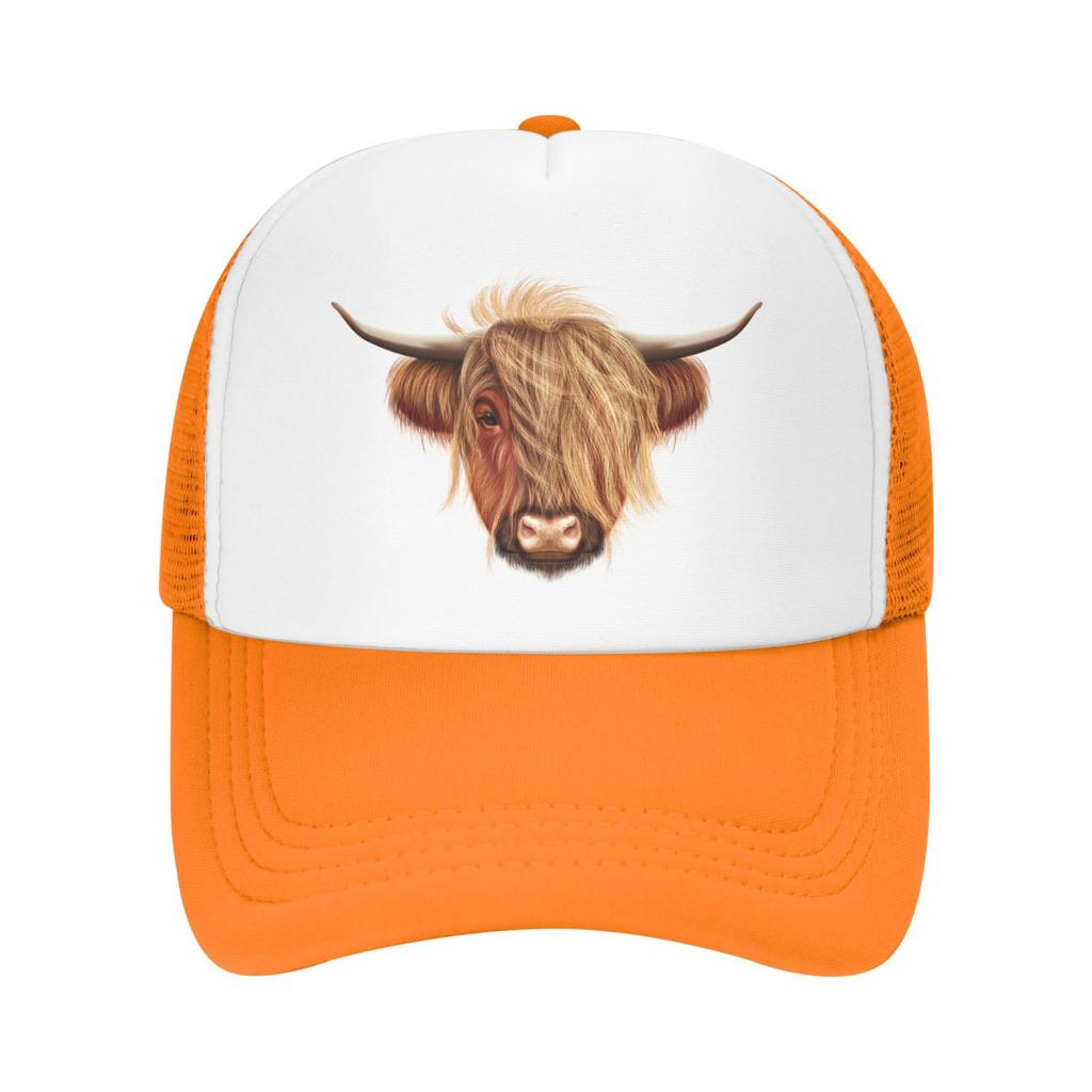 Scottish Hairy Highland Cow Hats for Unisex Women Vintage Baseball Cap Beach Dad Sun Hat Black Denim Cotton Caps