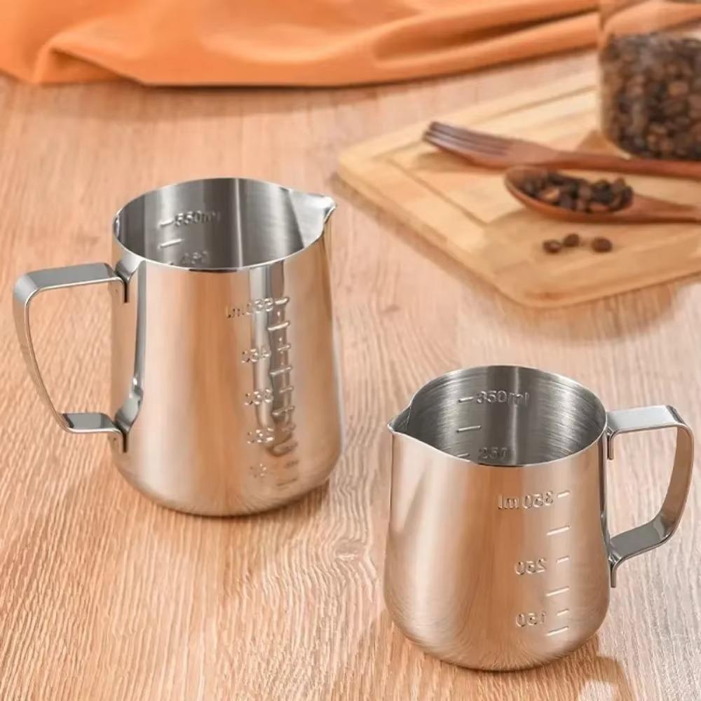 Stainless Steel Latte Art Cup with Scale Frother Pitcher Household Measuring Cups Barista