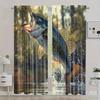 2pcs Classic Bass Fishing Thermal Blackout Curtains - Vibrant Fish Design, Insulated Polyester Drapes for Standard & Large Windo