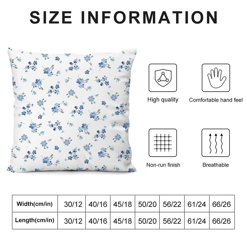 Fashion Small Florals Cushion Cover Pillowcase Ultra Soft Skin Friendly Fabric Cloud Like Comfort & Concealed Zipper