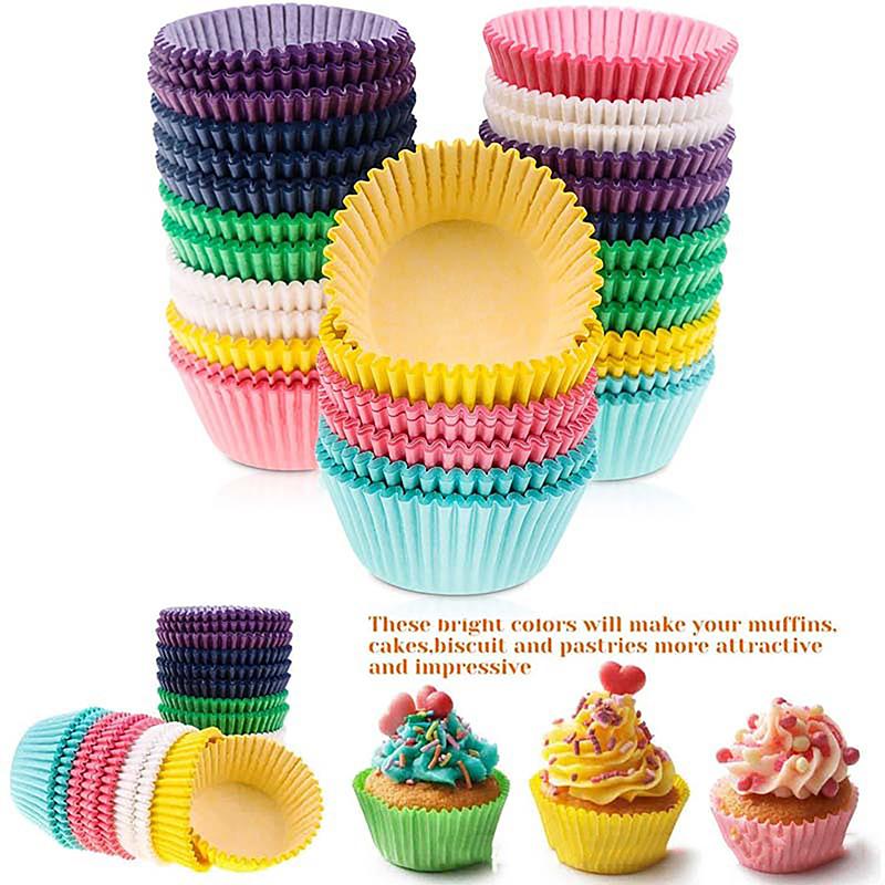 100 Stück Muffins Papier Cupcake Förmchen Backförmchen Hüllen Muffinförmchen Kuchenförmchen Dekorationswerkzeuge Küchen Kuchenwerkzeuge DIY