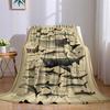 Vintage Shark Chart Flannel Blanket Warm Soft Halloween Christmas Couch Warm Cozy Decorative Decor Gift For All Season