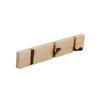Wall-mounted Coat Rack with 3 Hooks In Bamboo and Aluminum — Retractable Wall-mounted Coat Rack, 300×52×17.6 Mm, 11 Kg