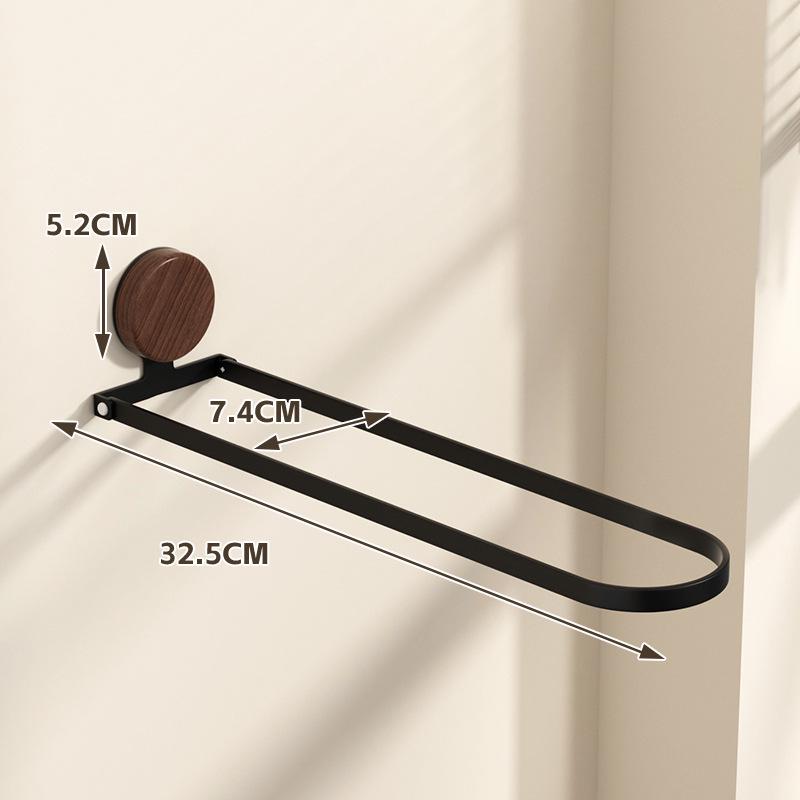 

Solid Wood Foldable Towel Rack: Wall-Mounted Punch-Free Clothes Drying Rod & Storage Shelf for Balcony