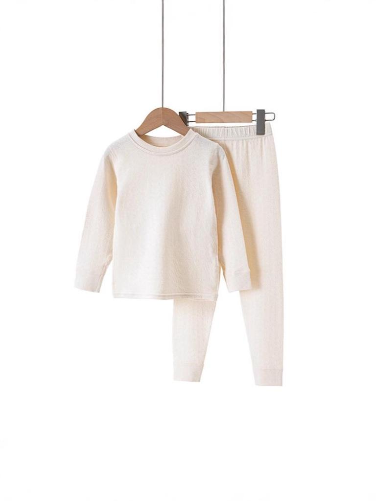 Colorful Cotton Kids' Underwear Set: All-Cotton, Round Neck, Warm Autumn Clothes for Girls & Boys, Class A, Xinjiang Cotton