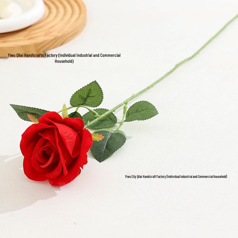 Velvet Rose Artificial Flower for Home Decor, Wedding Aisle, and Hand Bouquets