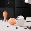 Circle Joy Metal Coffee Tamper Threaded Wooden Handle Tamper Coffee Machine Handle Powder Distributor Coffee Machine Tamper