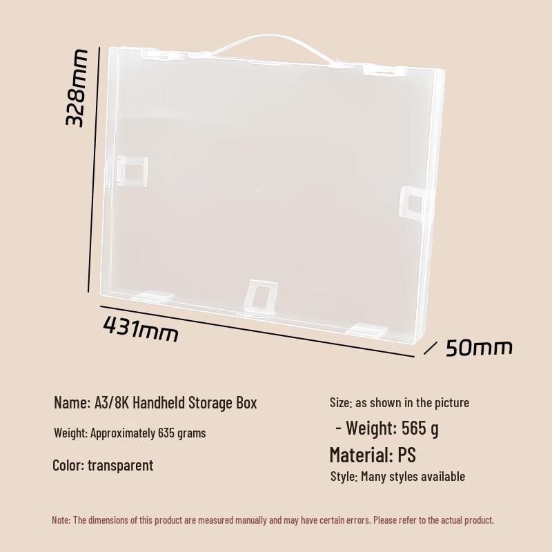 

A3 Transparent Portable File Organizer Box