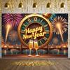 Event Banner Classic Clock Banner New Year Banner City Night View New Year Decoration For New Year Photoshoot Indoor