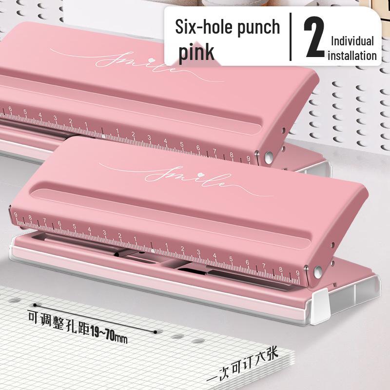 Hole Punch 9170: Six-Hole Punch Machine for Small Loose-Leaf Notebooks and A4 Paper