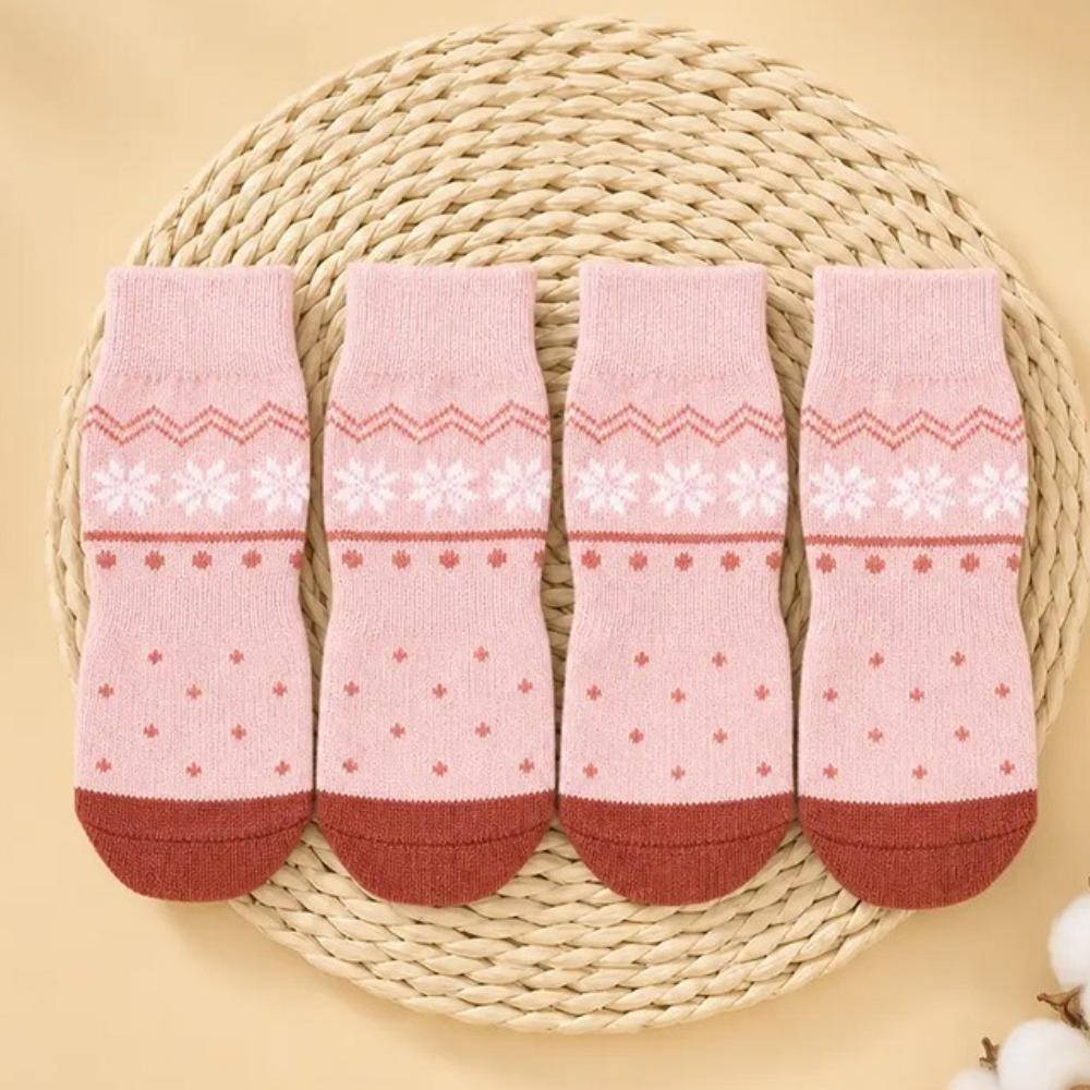4PCS Adjustable Anti Slip Dog Socks Breathable Puppy Shoes Socks Pet Foot Covers  Outdoor Use