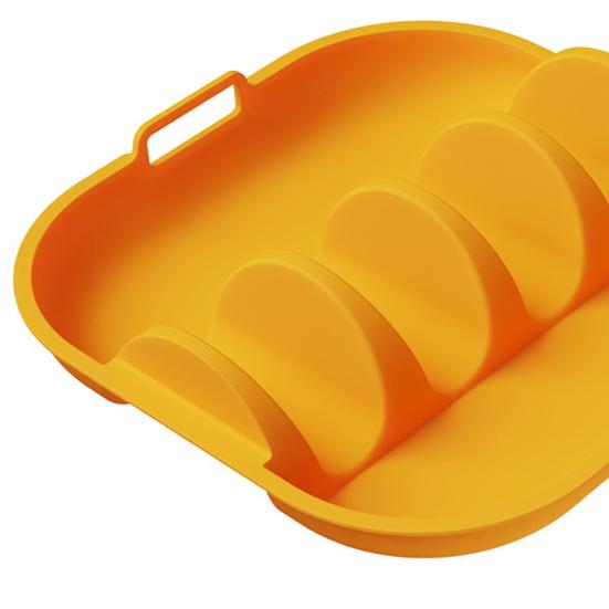 Silicone Taco Holder Reusable Taco Plates with 4 Dividers And Handle Dishwasher Microwave Oven Safe Taco Serving Tray