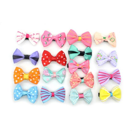 10Pcs Mixed Color Baby Girls Flower Dot Bowknot Hair Clips Set Hairpin Headwear
