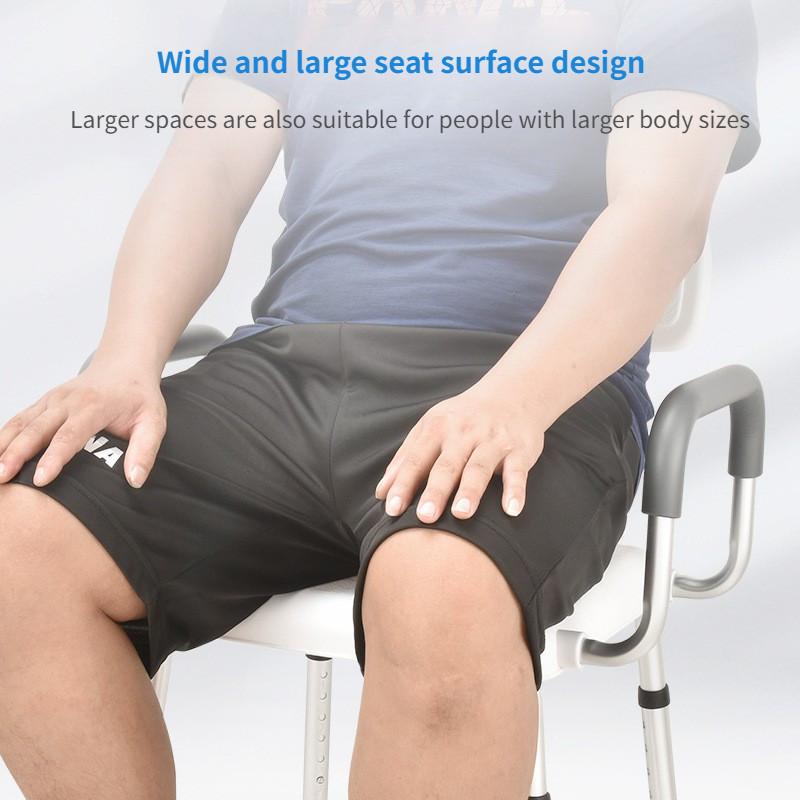 Aluminum Alloy Armrest Bathroom Auxiliary Seat Multi Functional Shower Chair Specialized Elderly Care Shower Chair