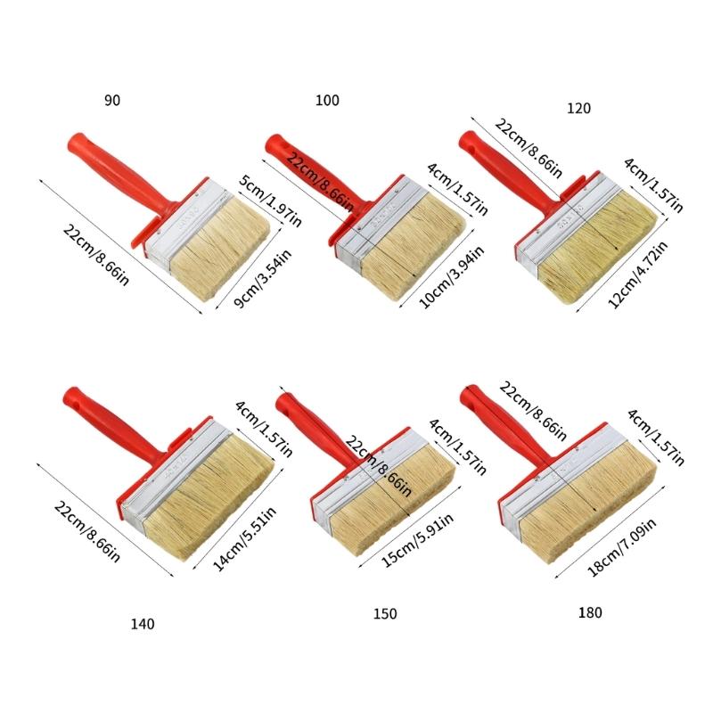 4 Pack Wall and Deck Stain Brushes with Ferrules Convenient Accessory for Solvent Base Paints Wood Finishes Use
