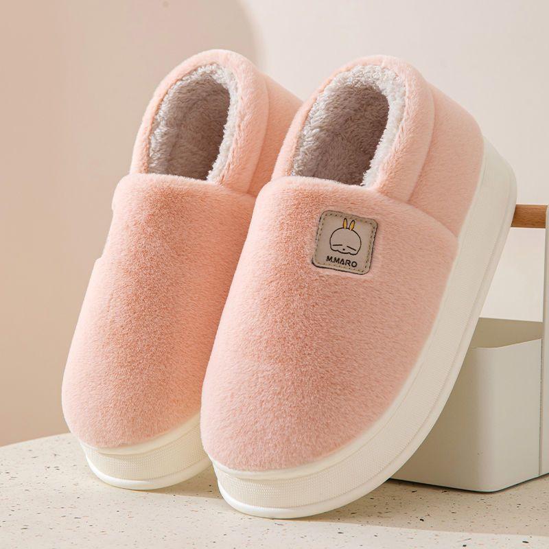 

Bag heel cotton slippers women s winter indoor home leisure thick sole velvet warm outer wear confinement cotton shoes men 36-37 yards [Suitable for usual 35-36 yards]