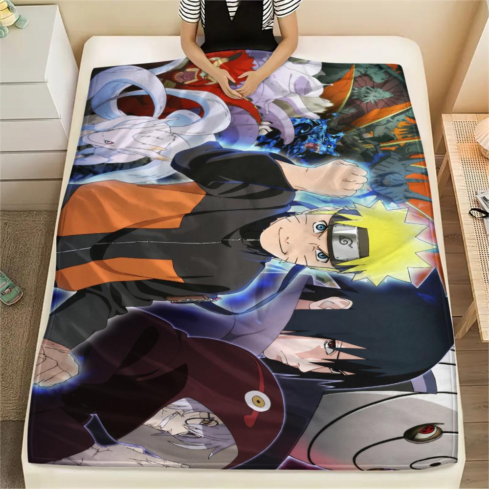 Anime Naruto pattern Flannel Blanket, High quality Comfortable for All Seasons, Home Decor, Warmth and Comfort, Perfect for Gifts.