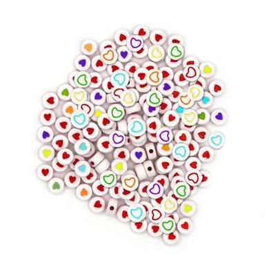 Round Heart Beads for Children 7mm 2 Designs 12 G