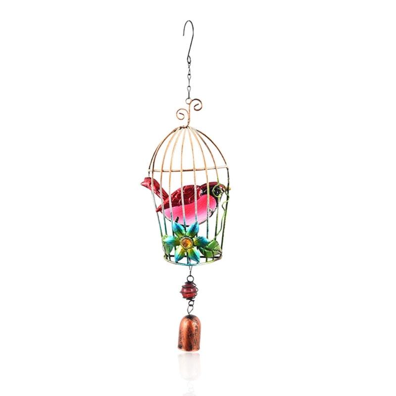 2pcs Birdcage Wind Chime Door Bells Decorations for Home Garden Backyard Hanging