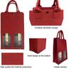 1Pcs Felt Red Wine Handbag Wine Gift Box With Clear Window Double Bottle Champagne Package Bags Wedding Favors For Guests