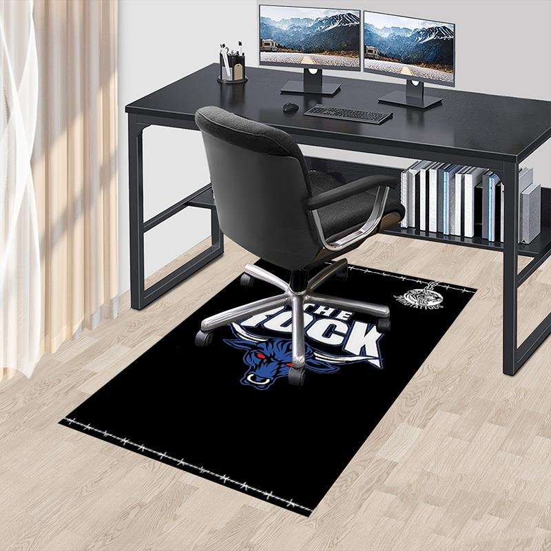 1pc THE ROCK Home Office, Durable Polyester Floor Mat with Easy, Office Decor, Urban Style, Nonslip Backing