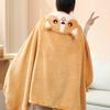 Versatile Warm Hooded Nap Blanket Cozy Soft Air Conditioning Blanket Cartoon Folding Kawaii Cloak Travel
