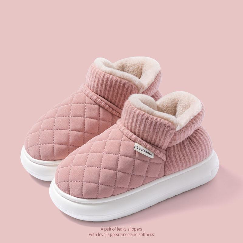 Zimní teplé bavlněné boty se silnou protiskluzovou podrážkou s fleecovým vakem a bavlněnými pantoflemi pro venkovní nošení
