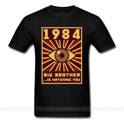 1984 Big Brother T-shirt Unisex Black Tops Graphic Tshirt Horus Eye Clothing Vintage Tees 80s T Shirts Funny Hipster Streetwear
