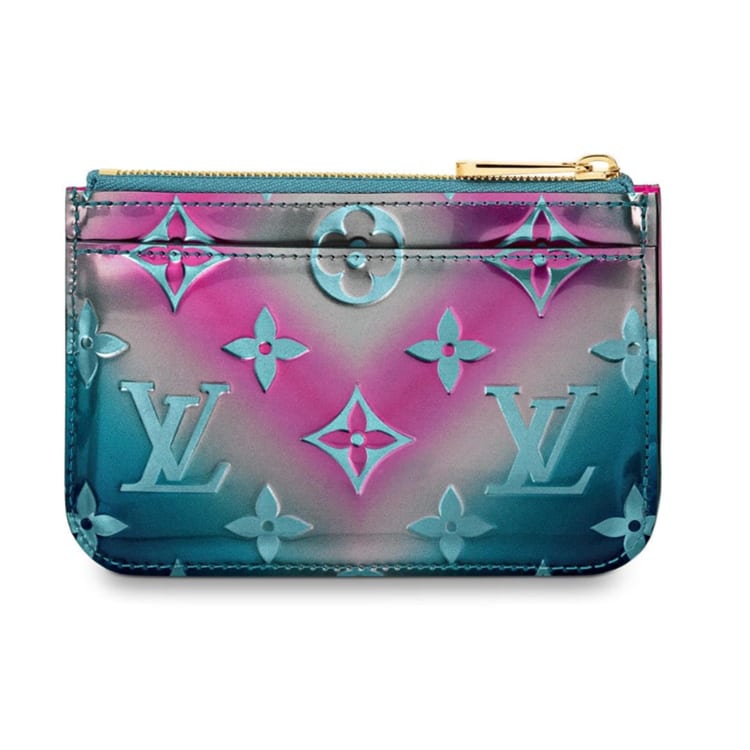 Louis Vuitton Key Pouch Monogram Vernis Metallic Blue/Pink M90524