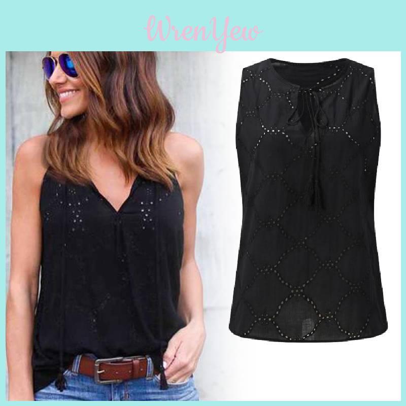 Elegant Women's Cotton Lace Top With Embroidery For Summer Casual Outfits