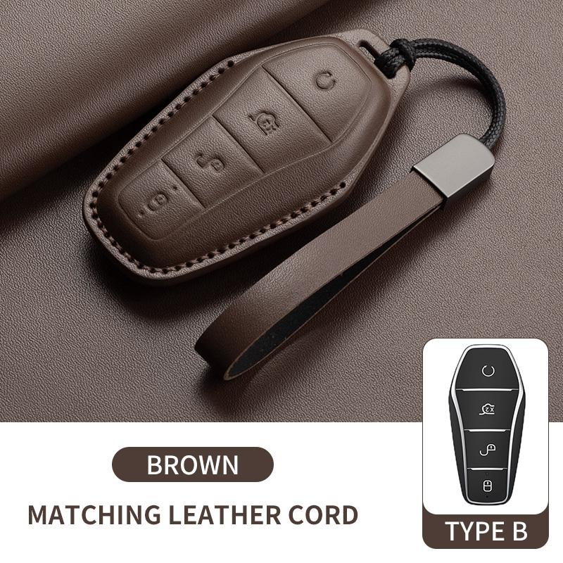 

Кожаный чехол-оболочка для брелока автомобильного ключа For BYD Tang EV600 Han EV Yuan ATTO 3 Song PLUS Pro MAX DMI Qin Аксессуары для брелока