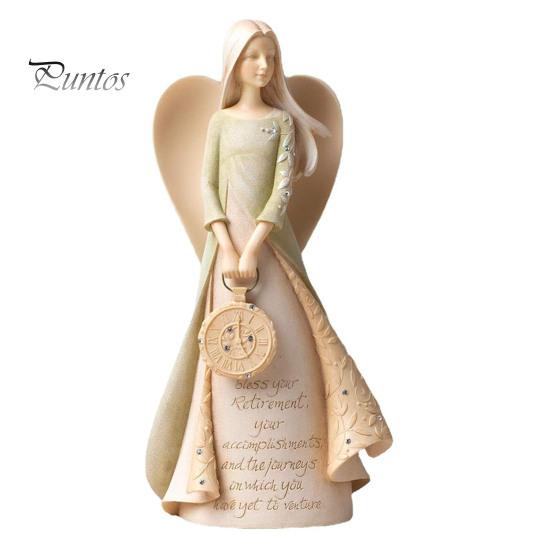 

Фигурка ангела, настольные украшения ангела с часами, коллекционный домашний декор, статуэтка ангела с крыльями, подарки для семьи и друзей Angel