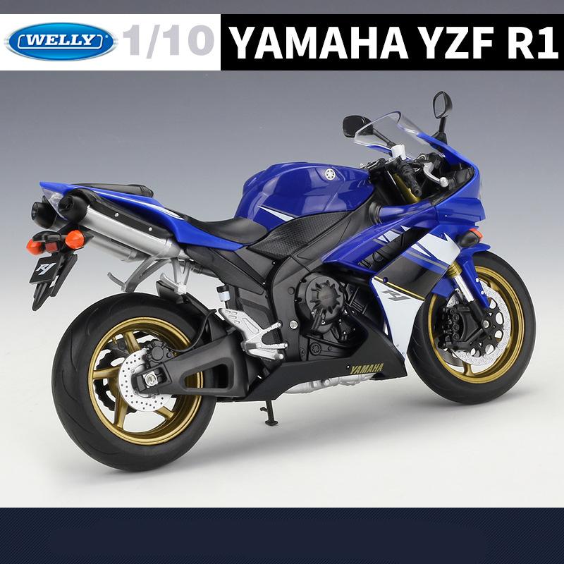 WELLY 1/10 YAMAHA YZF-R1 Alloy Racing Motorcycle Model Diecasts Metal Sports Motorcycle Model High Simulation Childrens Toy Gift