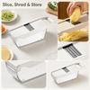 Multifunctional Vegetable Slicer Grater with Safety Handle for Kitchen Use Potato Carrot Shredding Tool Storage Container