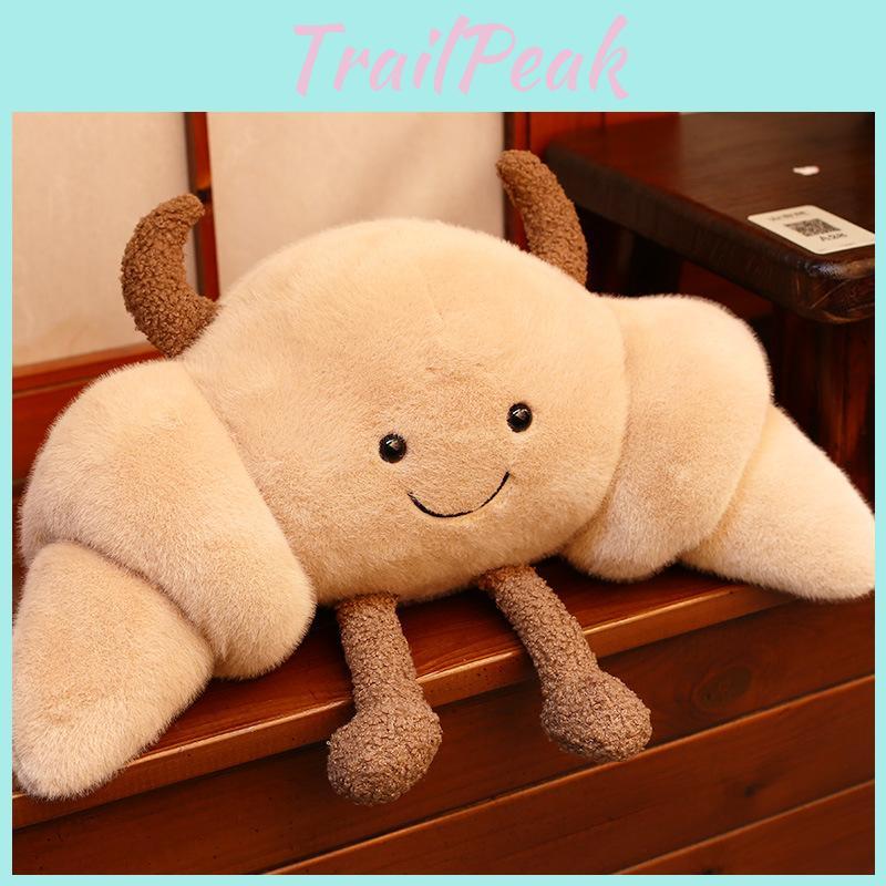 Croissant Bread Plush Toy With Super Soft Short Pile For Kids Gift And Play